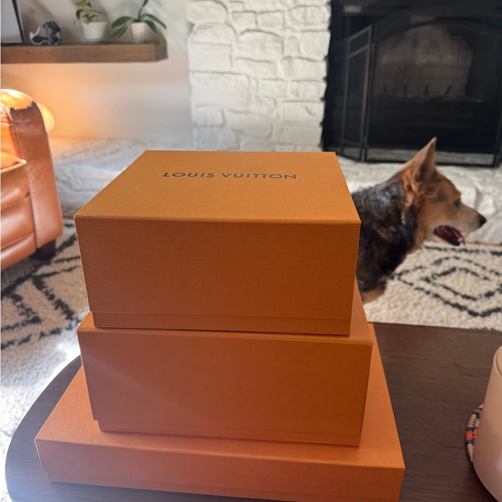 3 Louis Vuitton Orange Decorative Box Set 3 piece